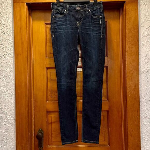 Silver Jeans Aiko High Skinny Blue Jeans Denim Size W27 L31 Medium Wash - Picture 1 of 9